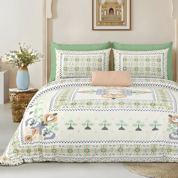Light_Green__Cotton_Feel_Geometric_Print_Pillow_Cover_100_X_108_Inch