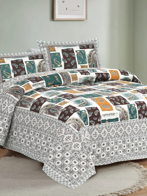 Green_And_Yellow_Cotton_Feel_Printed_Bedding_Set_108_X_108_Inch
