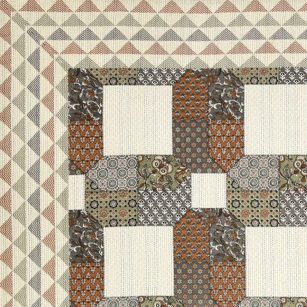 Orange_And_Green_Cotton_Feel_Patchwork_Bedding_Set_95_X_108_Inch