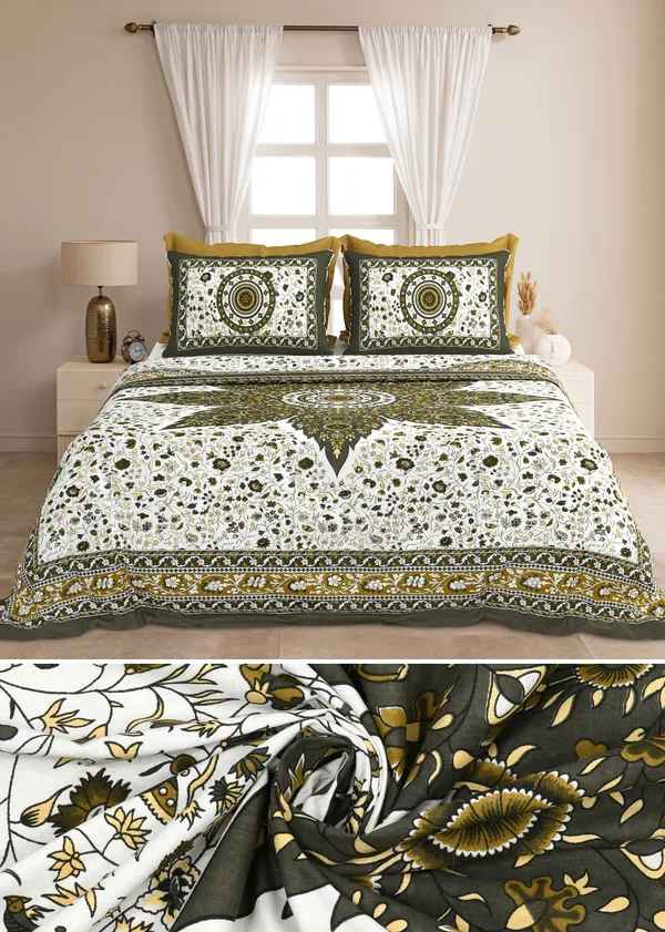 Green_Cotton_Feel_Printed_Bedding_Set_100_X_108_Inch