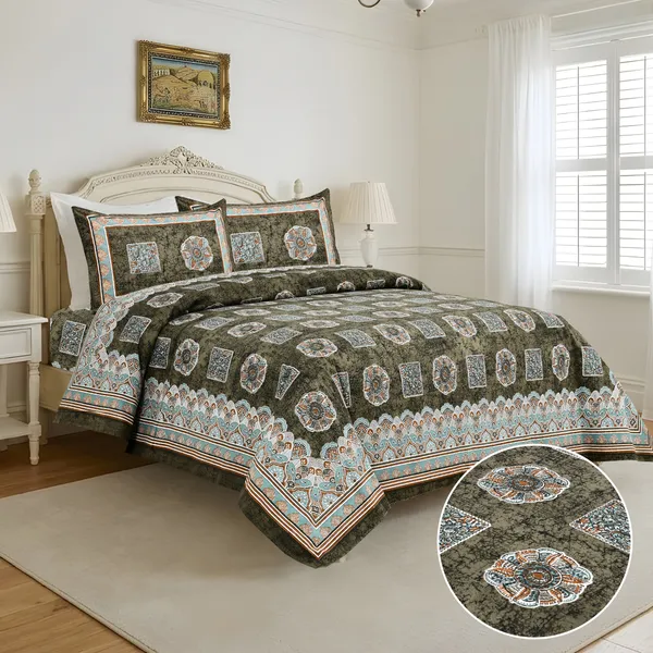 Green_Cotton_Feel_Printed_Bedding_Set_108_X_108_Inch