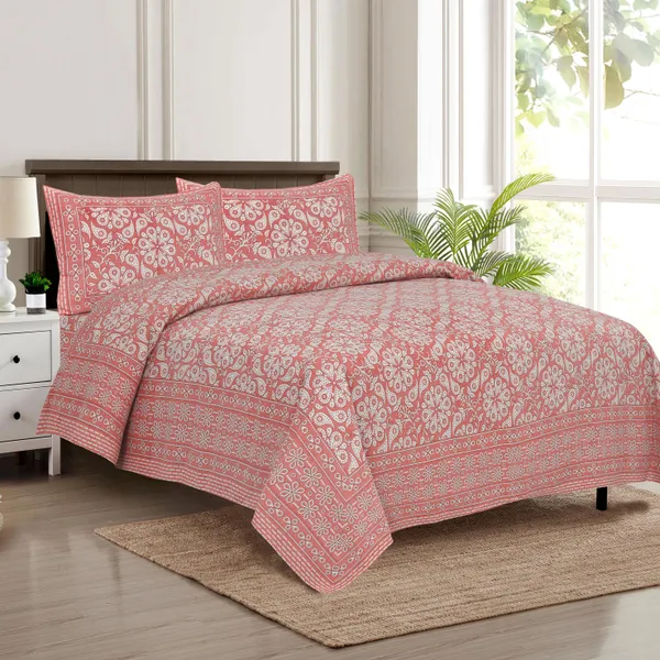 Light_And_Pink_Cotton_Feel_Floral_Printed_Bedding_Set_100_X_108_Inch
