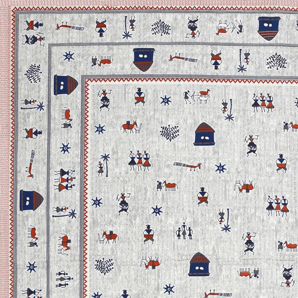 Orange_And_Blue_Cotton_Feel_Printed_Bedding_Set_108_X_108_Inch