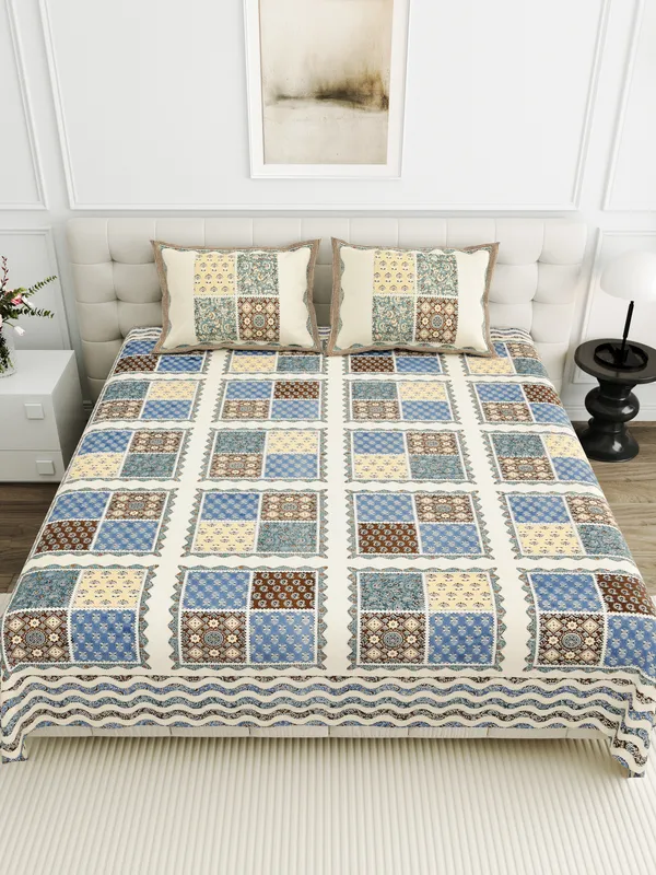 Blue_Cotton_Feel_Patchwork_Pillow_Cover_95_X_108_Inch