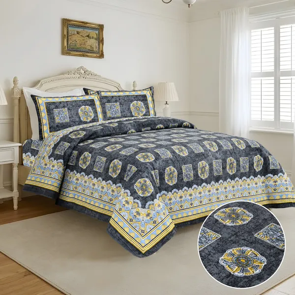 Blue_Cotton_Feel_Geometric_Print_Bedding_Set_108_X_108_Inch