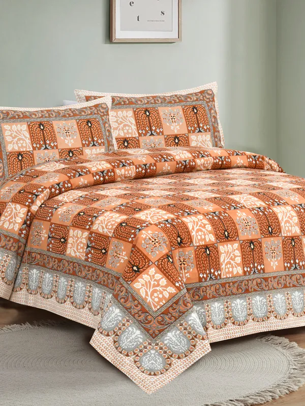 Rust_And_Orange_Cotton_Feel_Printed_Bedding_Set_108_X_108_Inch