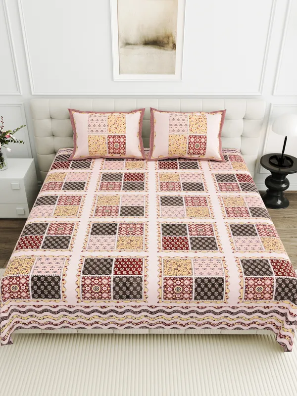 Orange_And_Green_Cotton_Feel_Printed_Pillow_Cover_95_X_108_Inch