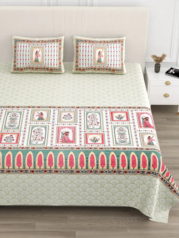 Pink_Cotton_Feel_Printed_Bedding_Set_100_X_108_Inch