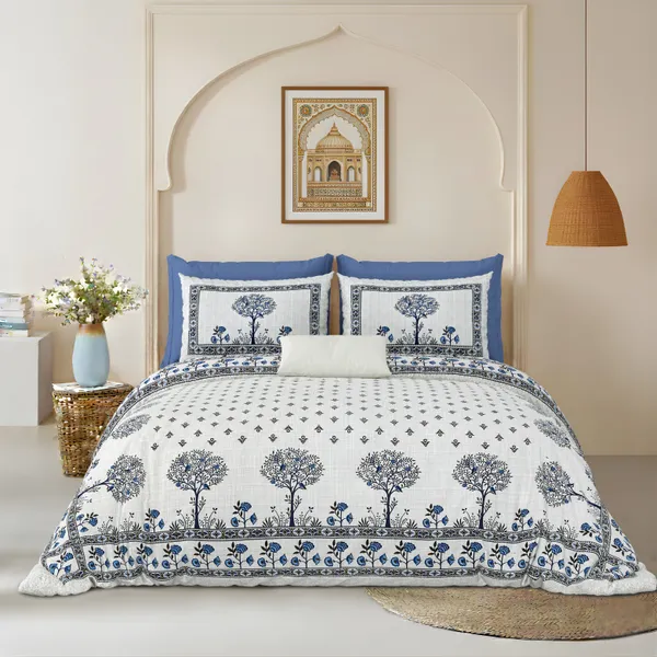 Blue_Cotton_Feel_Printed_Bedsheet_108_X_108_Inch