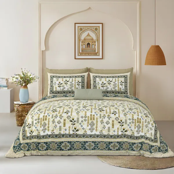 Green_Cotton_Feel_Printed_Bedding_Set_108_X_108_Inch