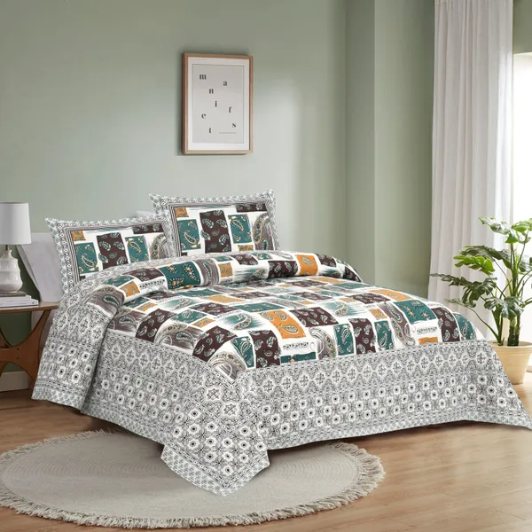 Green_And_Yellow_Cotton_Feel_Printed_Bedding_Set_108_X_108_Inch
