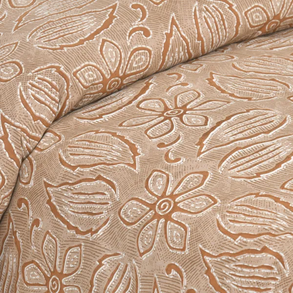 Beige_And_Brown_Cotton_Feel_Floral_Embroidery_Bedsheet_100_X_108_Inch
