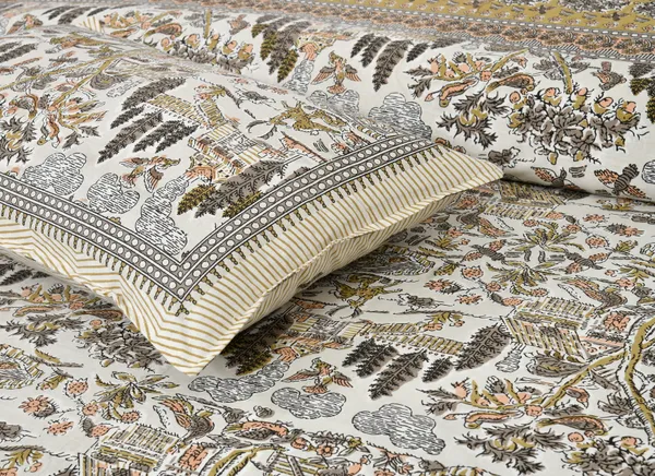 Mustard_And_Green_Cotton_Feel_Printed_Bedding_Set_100_X_108_Inch