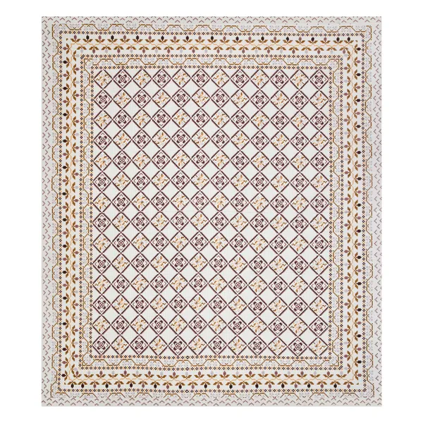 Rust__Cotton_Feel_Cross_Pattern_Bedding_Set_100_X_108_Inch