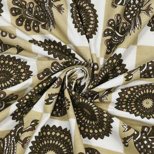 Brown_And_Beige_Cotton_Feel_Printed_Pillow_Cover_100_X_108_Inch