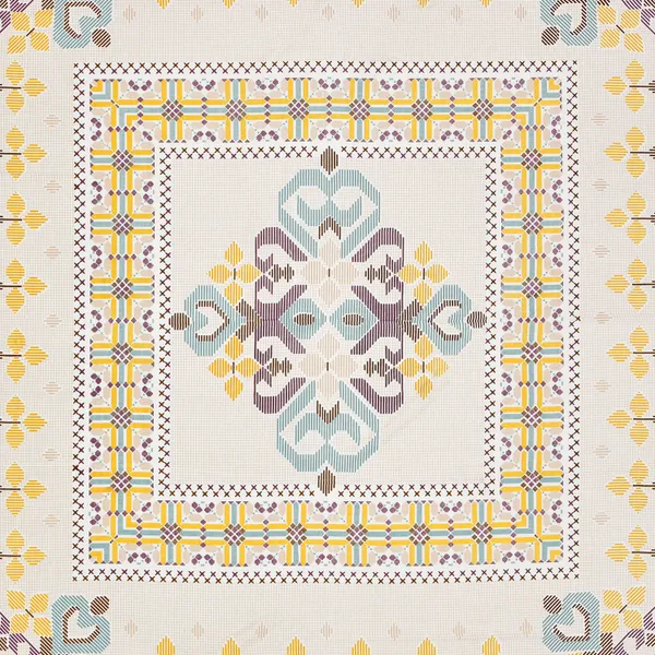 Yellow_And_Purple_Print_Cotton_Feel_Geometric_Print_Bedding_Set_100_X_108_Inch