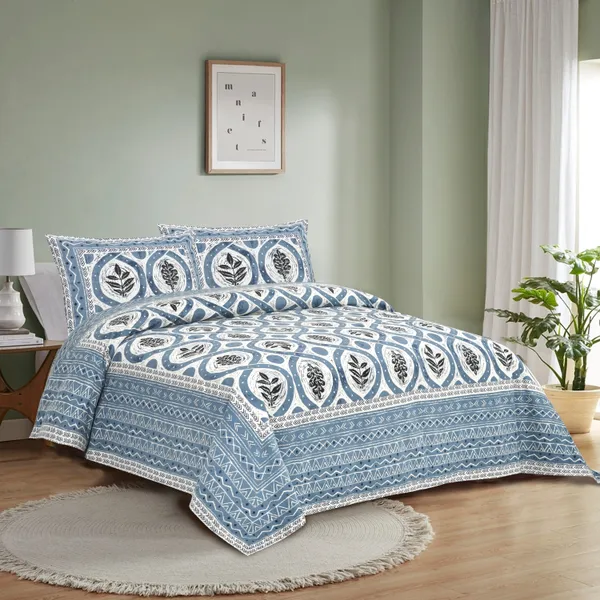 Blue_Cotton_Feel_Floral_Printed_Bedding_Set_108_X_108_Inch