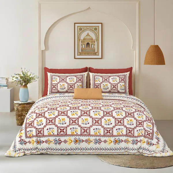 Red_Cotton_Feel_Printed_Bedding_Set_100_X_108_Inch