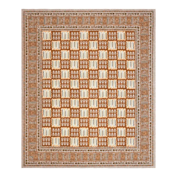 Orange_Cotton_Feel_Geometric_Print_Bedsheet_100_X_108_Inch