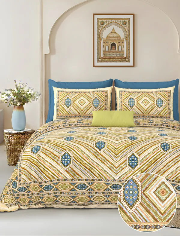 Yellow_Cotton_Feel_Geometric_Print_Pillow_Cover_100_X_108_Inch