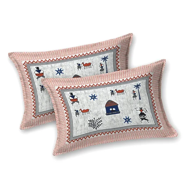 Orange_And_Blue_Cotton_Feel_Printed_Bedding_Set_108_X_108_Inch