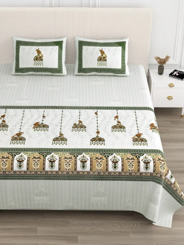 Green_And_Mustard__Cotton_Feel_Printed_Bedding_Set_100_X_108_Inch