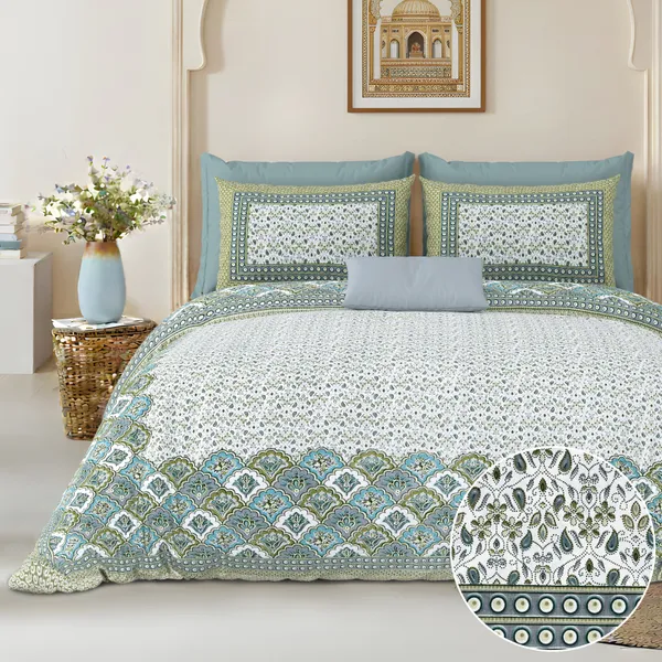Green_Cotton_Feel_Printed_Bedding_Set_108_X_108_Inch