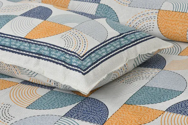 Blue_And_Yellow_Cotton_Feel_Geometric_Print_Bedsheet_100_X_108_Inch