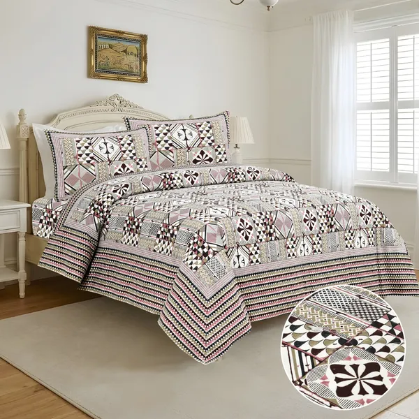 Gray__Cotton_Feel_Geometric_Print_Bedding_Set_108_X_108_Inch