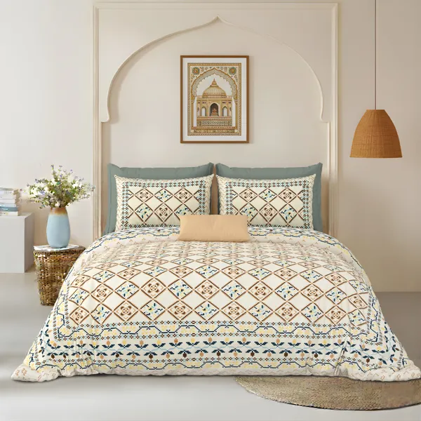 Mustard_Cotton_Feel_Geometric_Print_Bedsheet_100_X_108_Inch