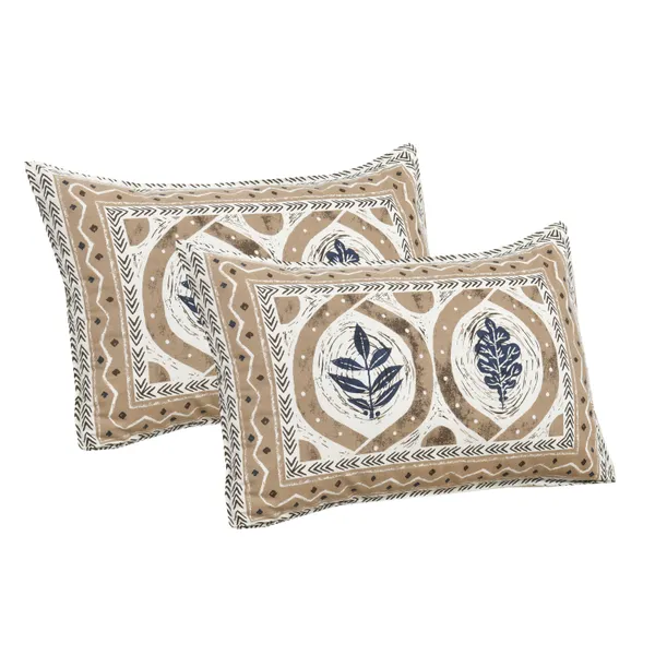 Beige_And_Navy__Cotton_Feel_Printed_Bedding_Set_108_X_108_Inch