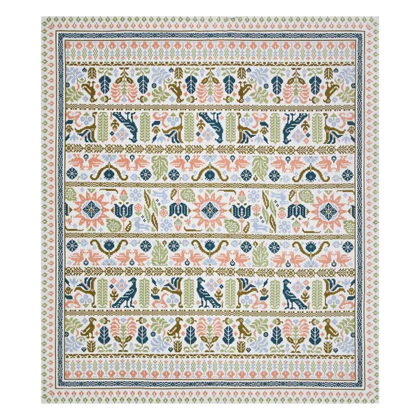 Blue_Cotton_Feel_Floral_Embroidery_Pillow_Cover_100_X_108_Inch