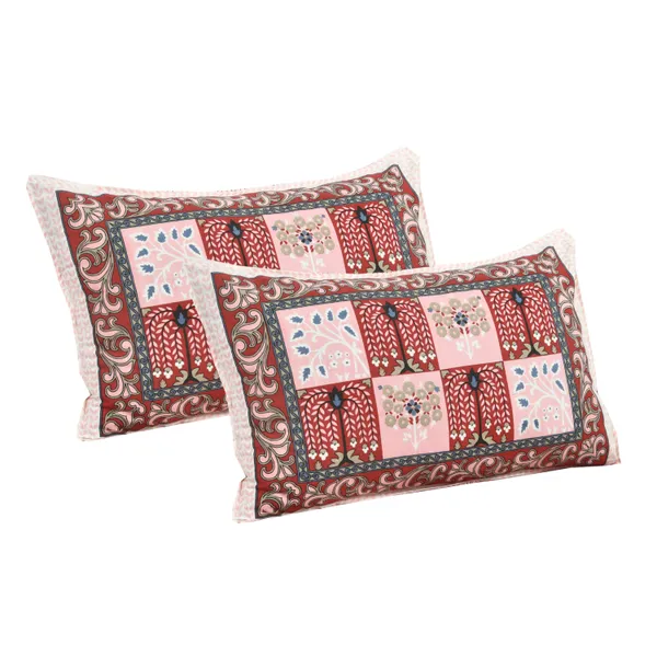 Pink__Cotton_Feel_Geometric_Print_Bedding_Set_108_X_108_Inch