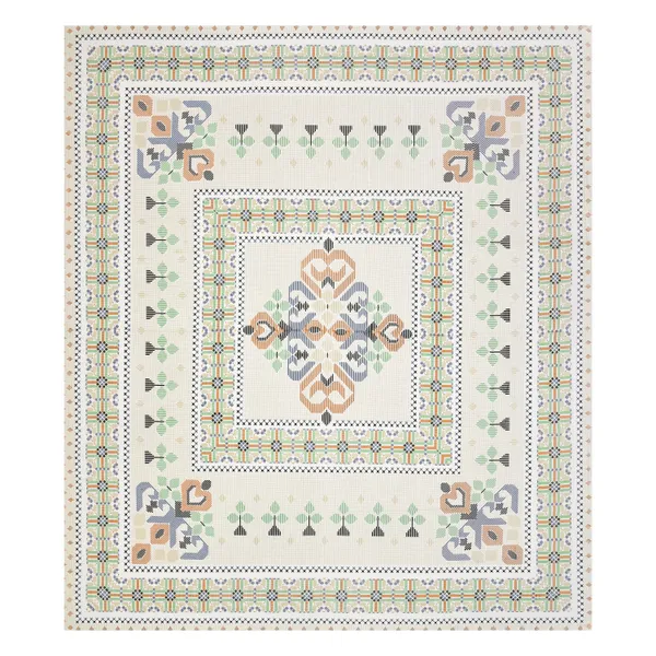 Light_Green__Cotton_Feel_Geometric_Print_Pillow_Cover_100_X_108_Inch