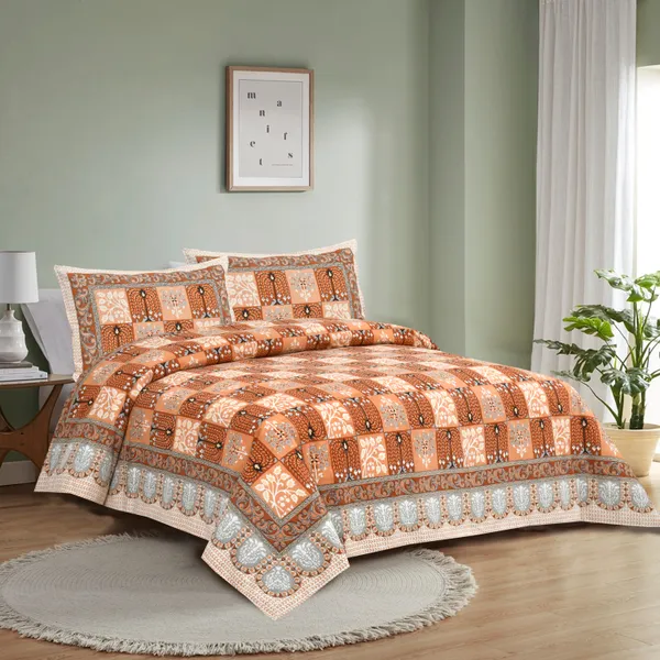 Rust_And_Orange_Cotton_Feel_Printed_Bedding_Set_108_X_108_Inch