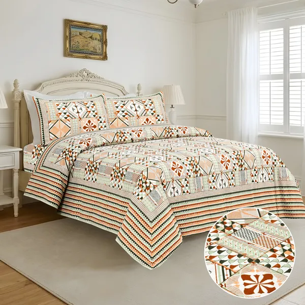 Red_And_Yellow_Cotton_Feel_Geometric_Print_Bedding_Set_108_X_108_Inch
