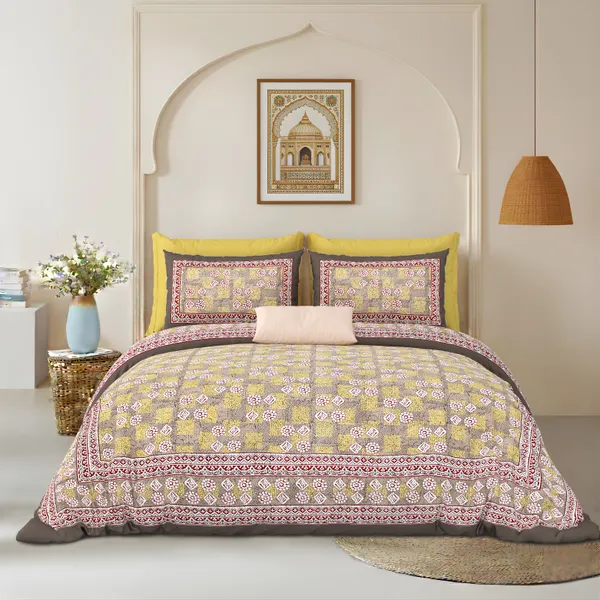 Pink_And_Mustard_Cotton_Feel_Printed_Cushion_Cover_100_X_108_Inch