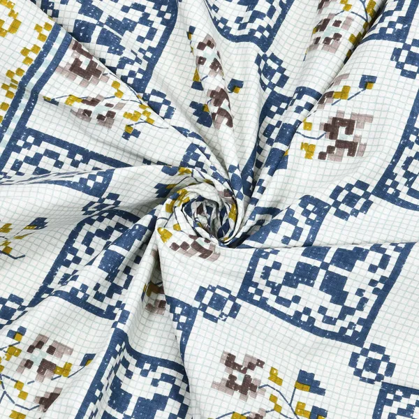 Light_Blue_Cotton_Feel_Mosaic_Print_Bedding_Set_100_X_108_Inch
