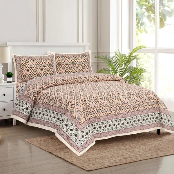 Peach_Cotton_Feel_Printed_Bedding_Set_108_X_108_Inch