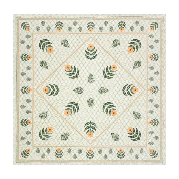 Green_And_Orange_Cotton_Feel_Printed_Bedding_Set_108_X_108_Inch