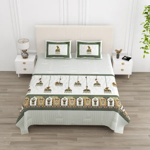 Green_And_Mustard__Cotton_Feel_Printed_Bedding_Set_100_X_108_Inch