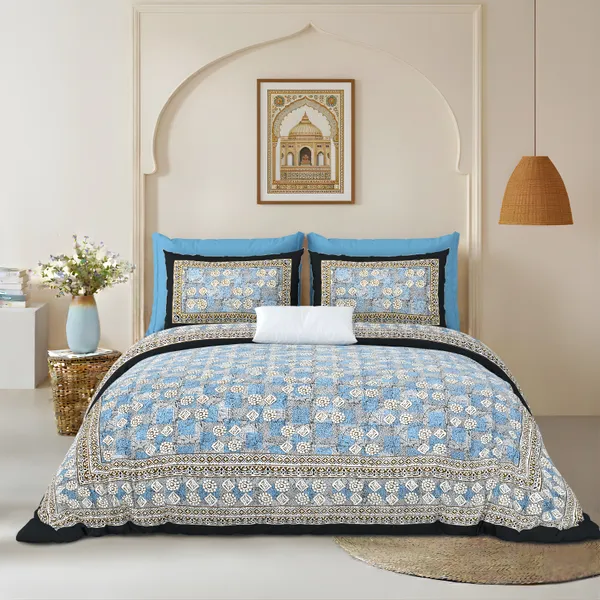 Blue_Cotton_Feel_Printed_Bedding_Set_100_X_108_Inch