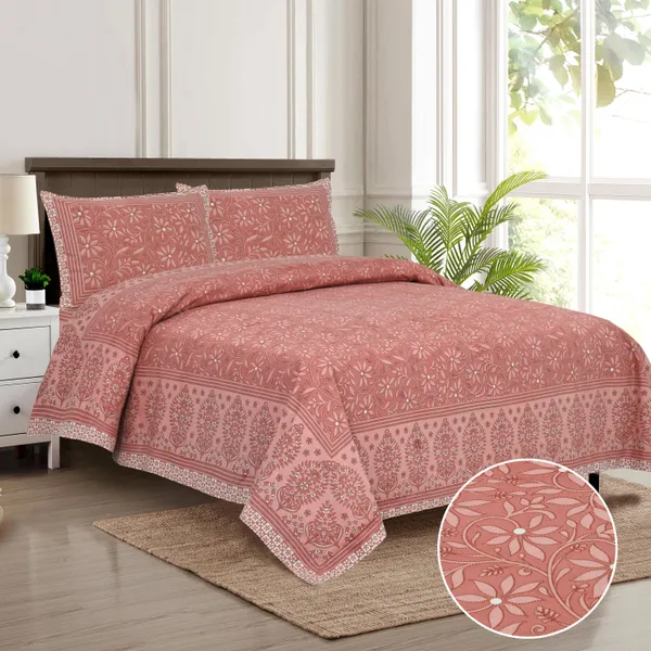 Coral_Pink__Cotton_Feel_Printed_Bedsheet_100_X_108_Inch