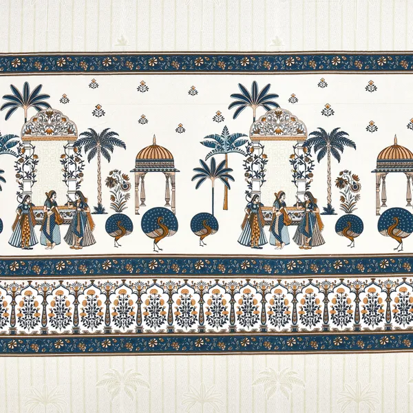 Blue_And_Gold_Cotton_Feel_Printed_Bedding_Set_100_X_108_Inch