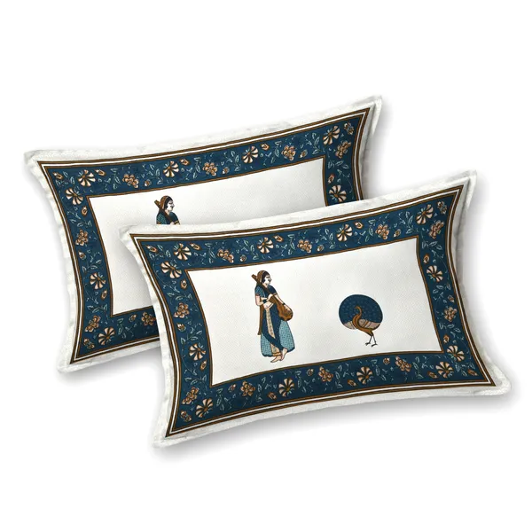Blue_And_Gold_Cotton_Feel_Printed_Bedding_Set_100_X_108_Inch