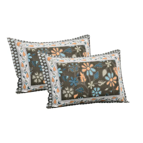 Brown_And_Green_Cotton_Feel_Geometric_Print_Bedding_Set_100_X_108_Inch