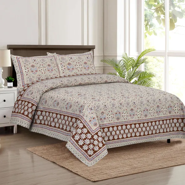 Maroon_Cotton_Feel_Printed_Bedding_Set_100_X_108_Inch