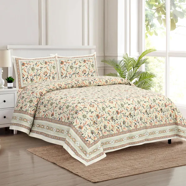 Peach_Green__Cotton_Feel_Printed_Bedding_Set_108_X_108_Inch