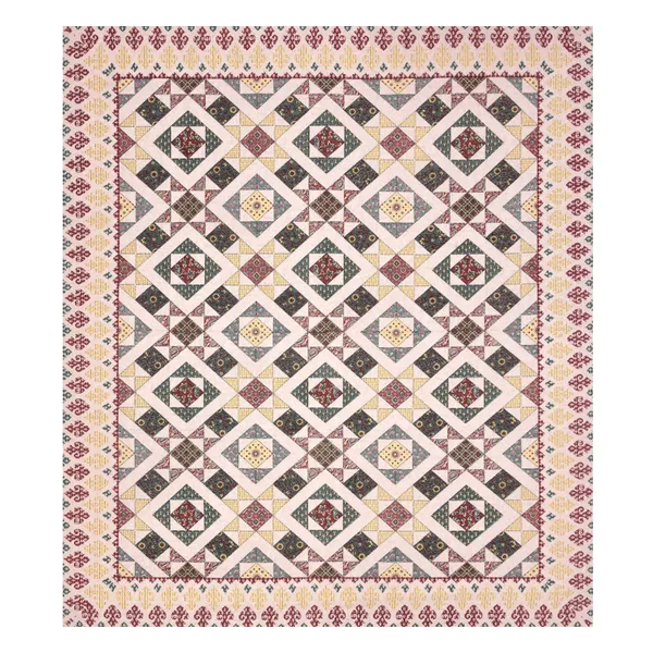 Pink_And_Red_Cotton_Feel_Geometric_Print_Bedding_Set_95_X_108_Inch