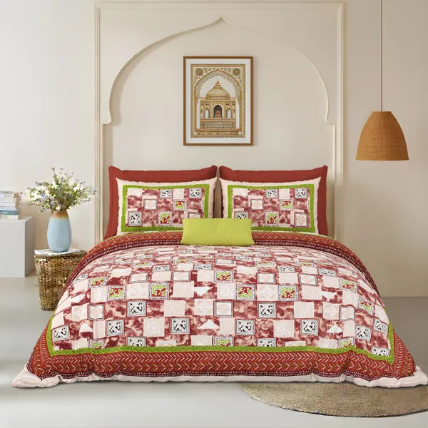 Red__Cotton_Feel_Printed_Bedding_Set_100_X_108_Inch